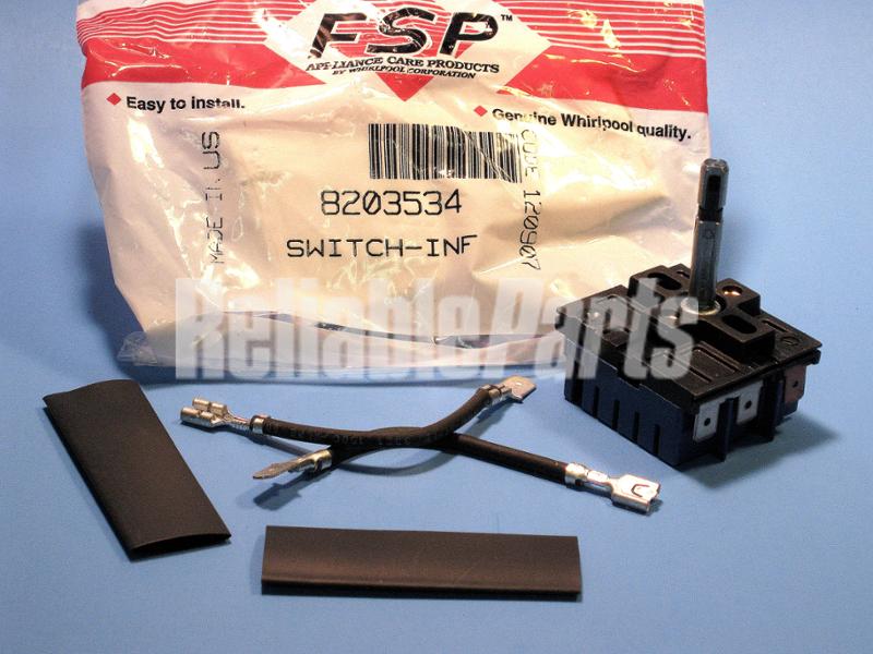 8203534 Whirlpool Range Cooktop Top Burner Infinite Switch - Image 2