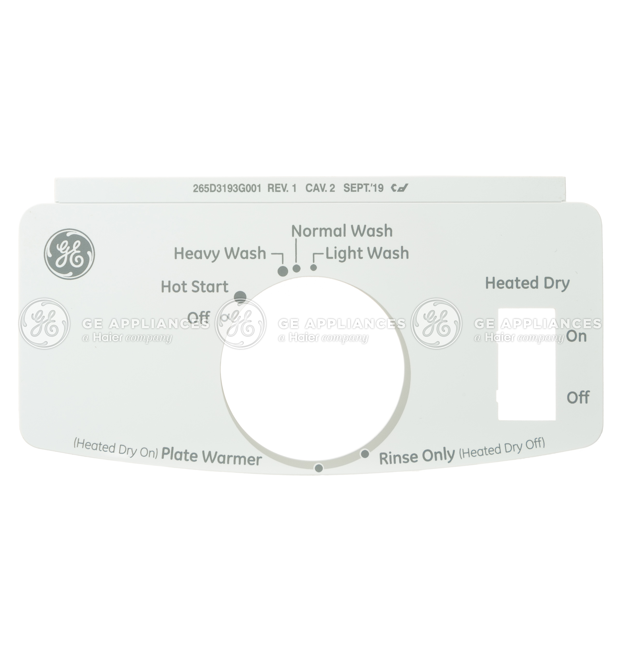 WD34X24196 GE Dishwasher Graphics & Insert Assembly