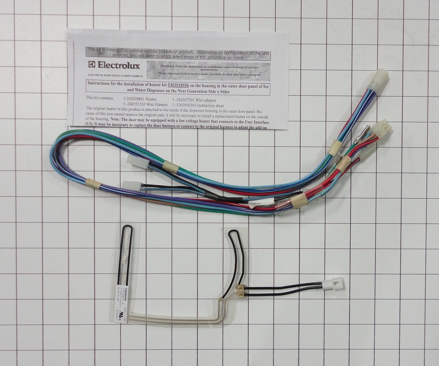 5303918596 Frigidaire/Electrolux Refrigerator Dispenser Heater Kit