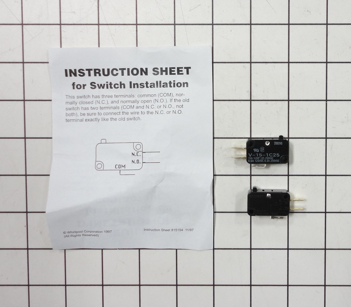4392027 Whirlpool Microwave Primary Switch