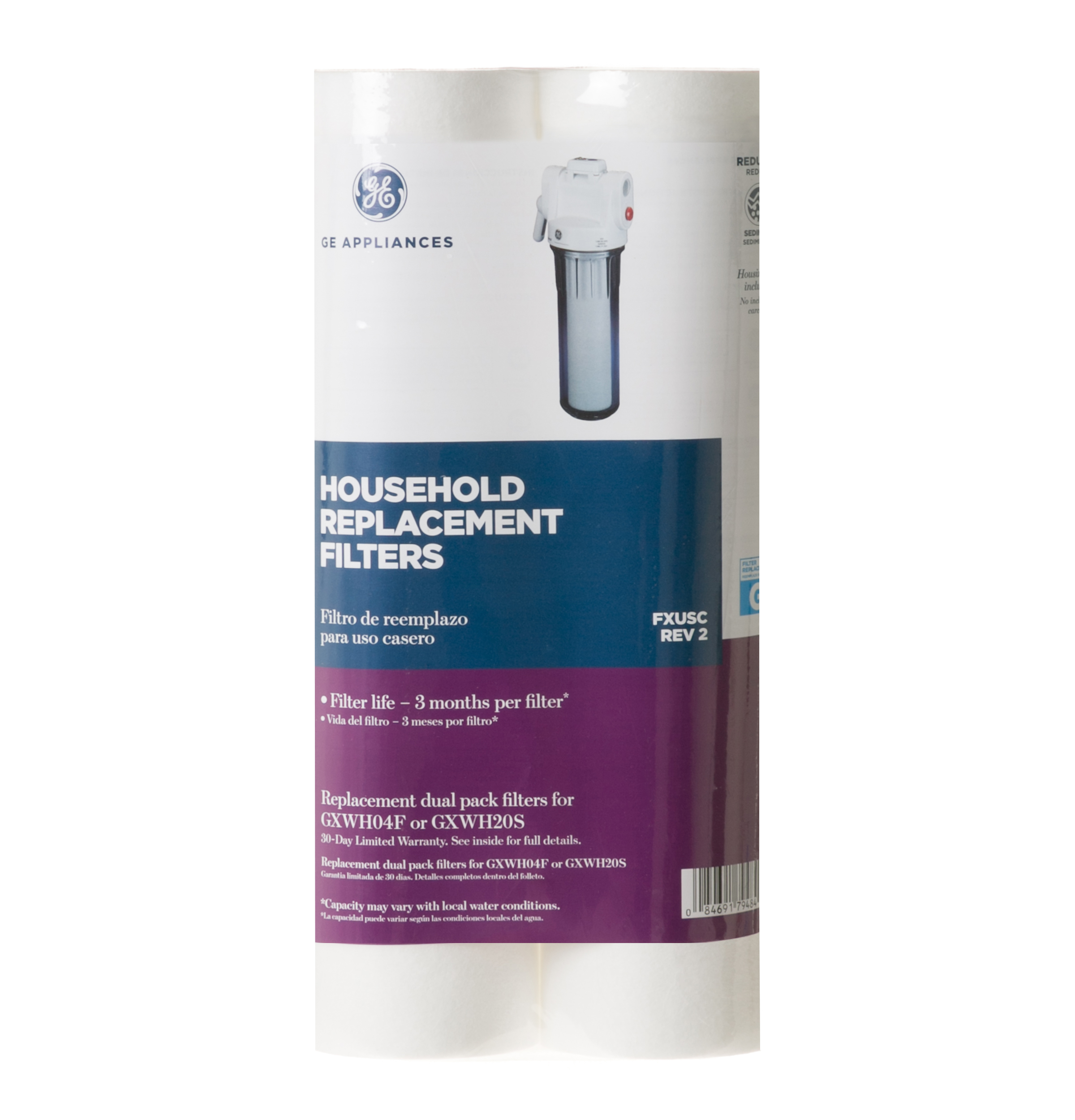 FXUSC GE Sediment Whole House Water Filter 2-Pack