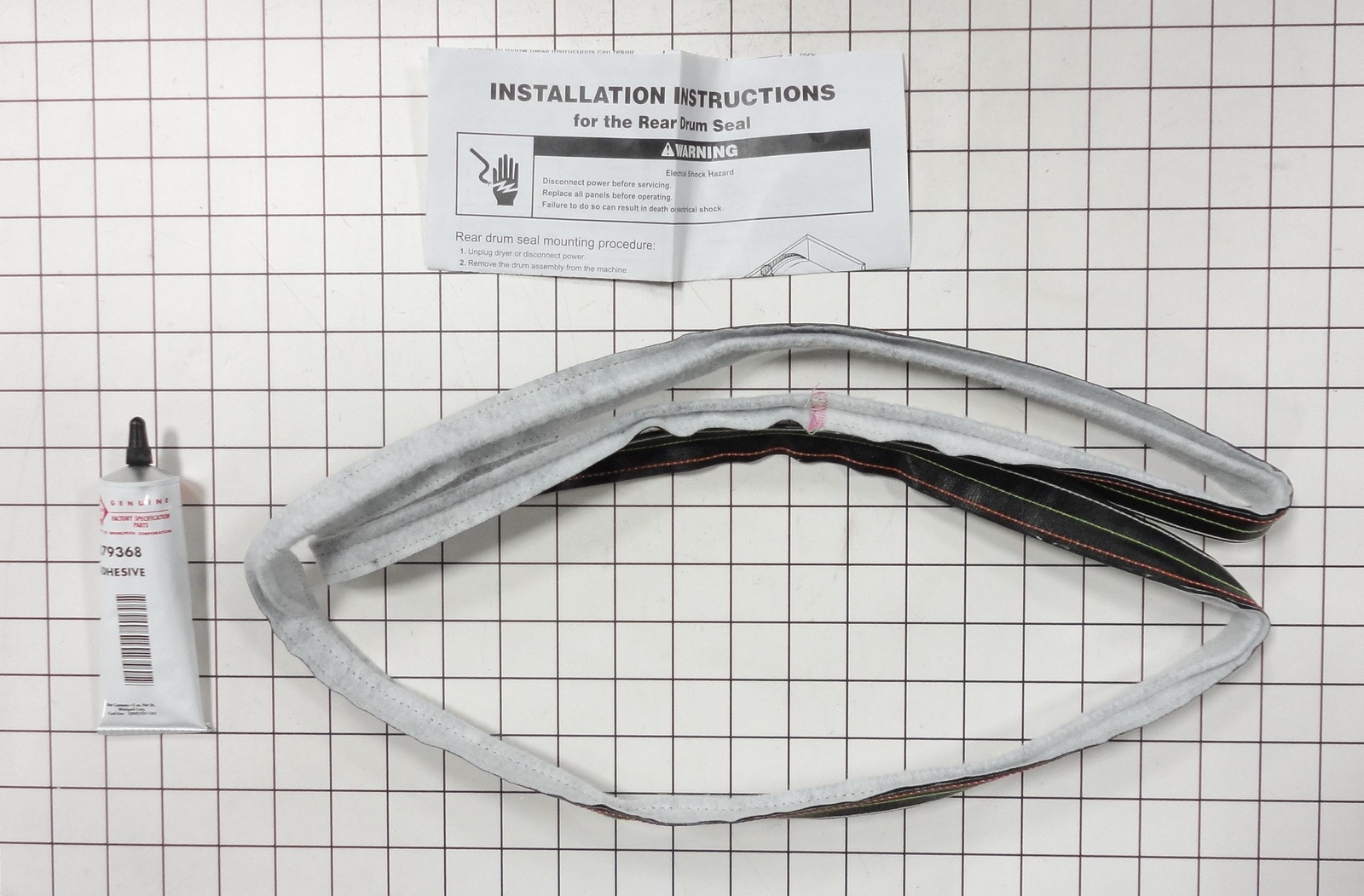 279735 Whirlpool Dryer Rear Drum Seal - White Stiches