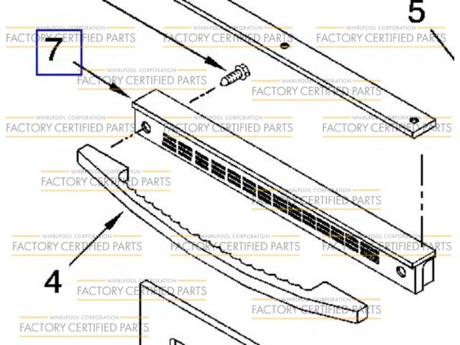 WP74003653 Whirlpool Trim- Door
