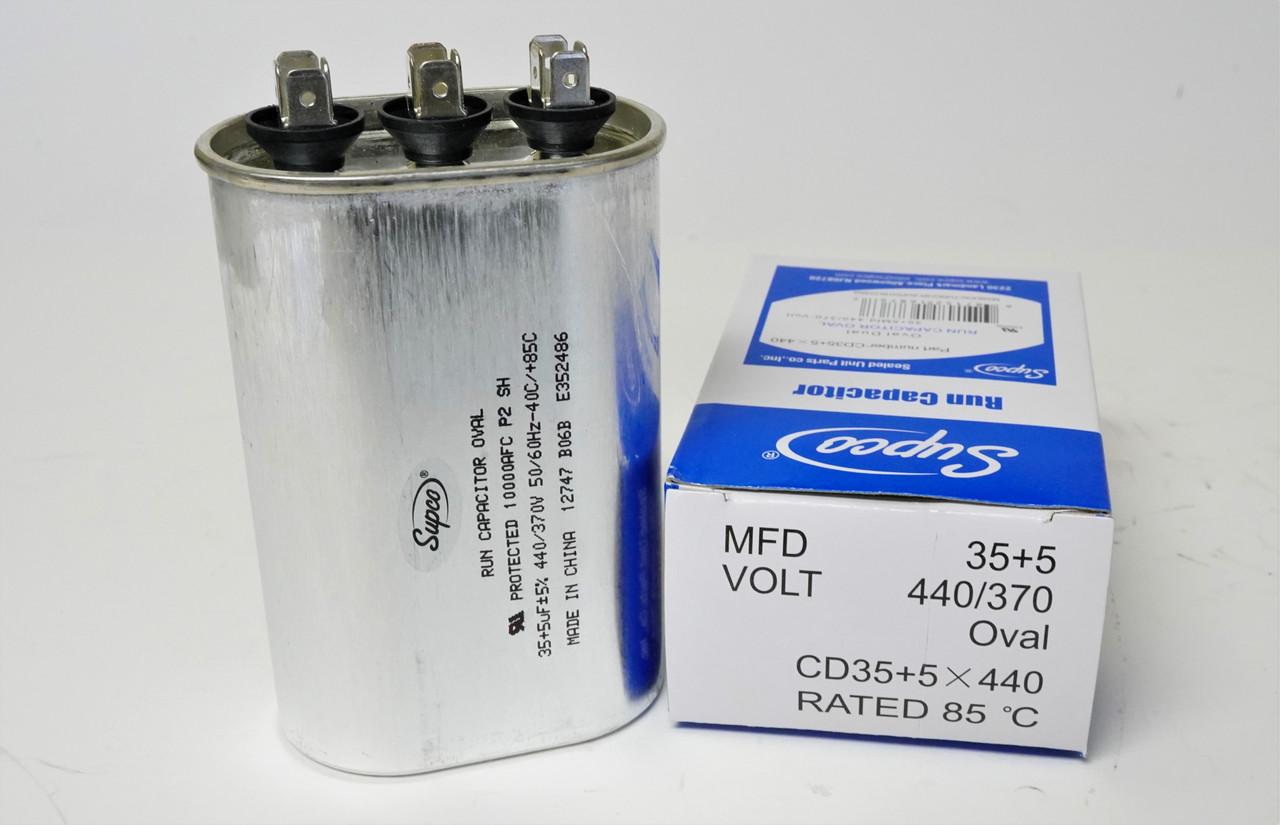 CD35+5X440 Supco 35+5 Mfd 440V Oval Cap.