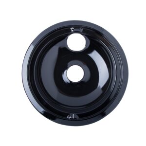 WB31M19 GE Range Stove Cooktop 8" Drip Bowl Black Porcelain Rear Bubble