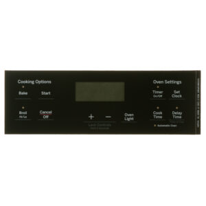 WB07X26634 GE Oven Faceplate Graphics (BK)