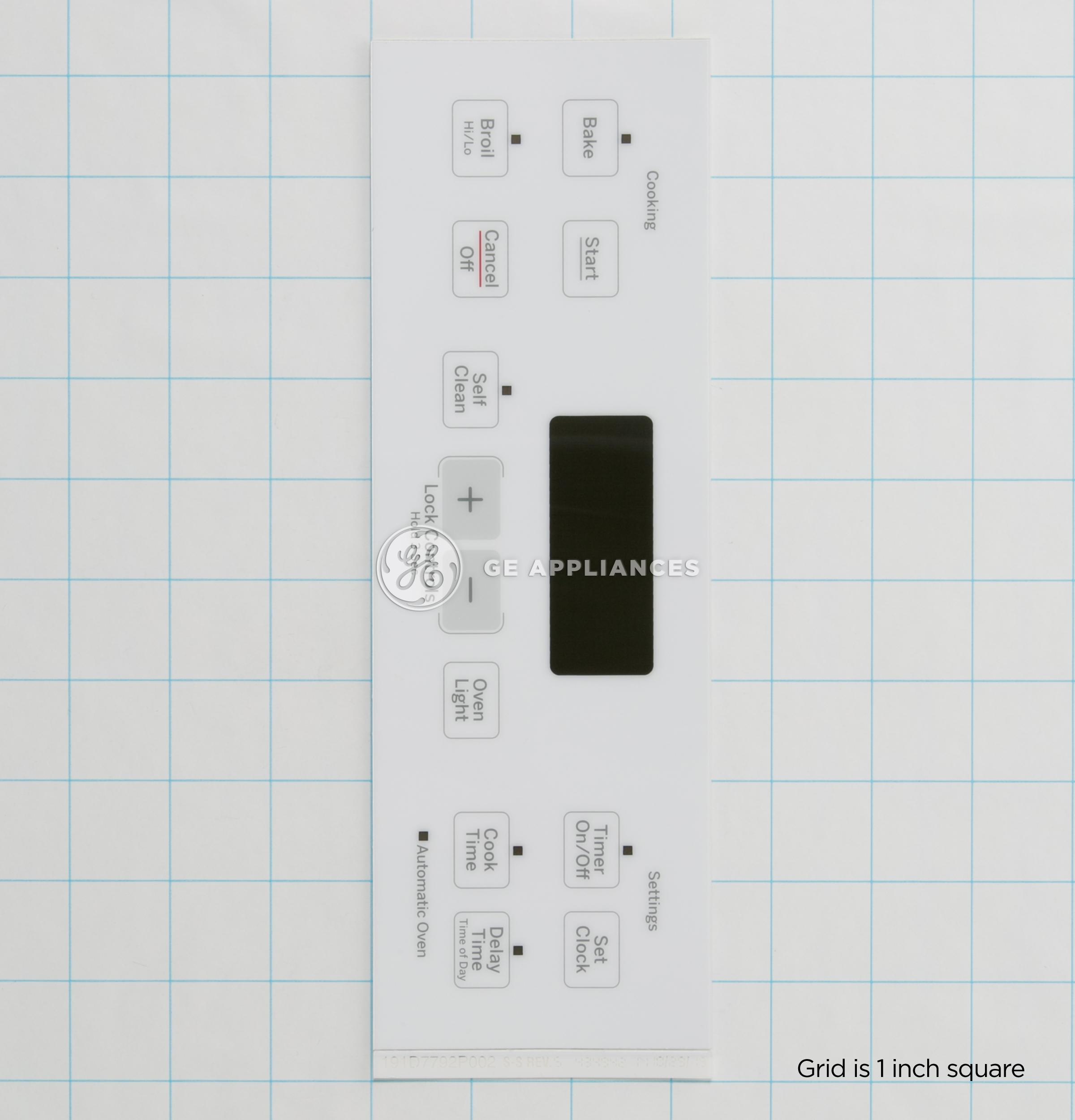 WB27T11512 GE Oven Faceplate Graphics (WW)
