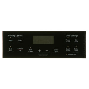 WB07X26647 GE Oven Faceplate Graphics (BK)